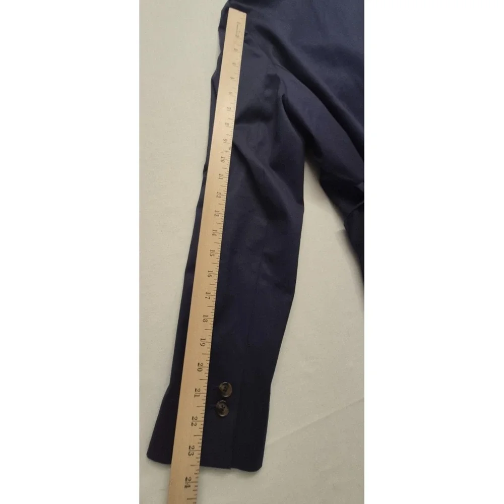 Brooks Brothers 346‎ women's navy blue trench coat buttons belted stretch sz 4